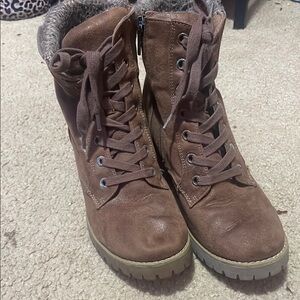 Women's Brown Lace-Up Boots
